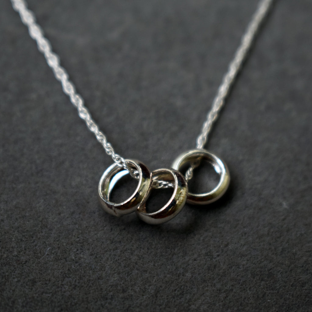 Triple unity sterling silver necklace-1