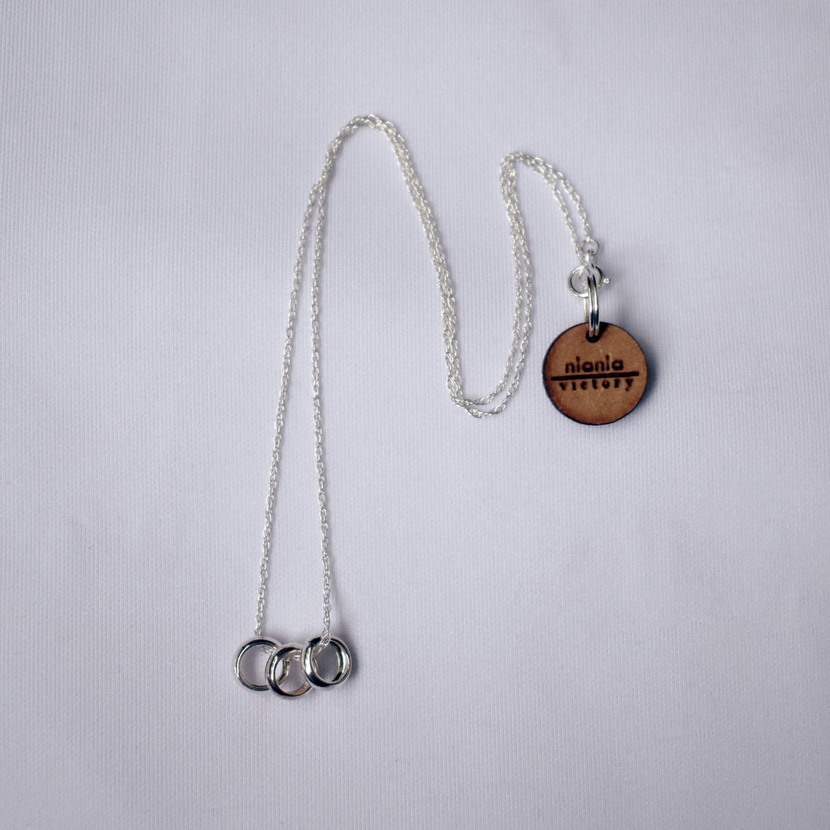 Triple unity sterling silver necklace-2
