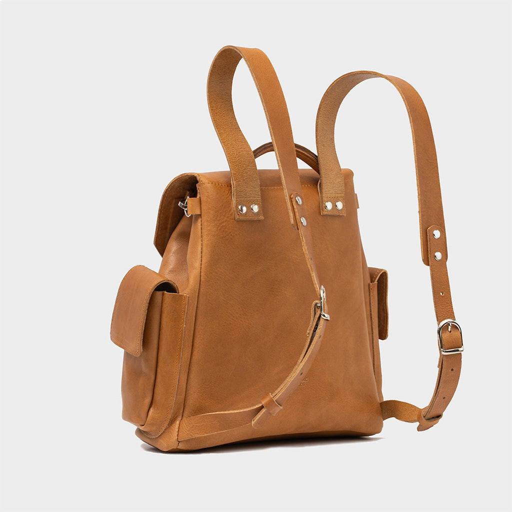 Leather backpack - Chatelet (Camel)-4