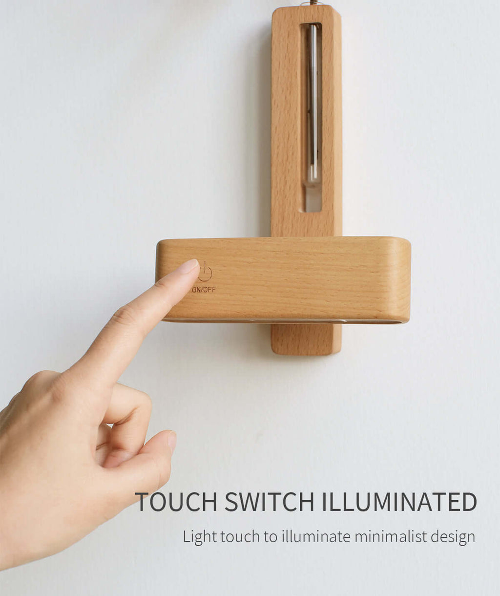 Solid Wood Magnetic Sconce Vase Touch Switch Light-2