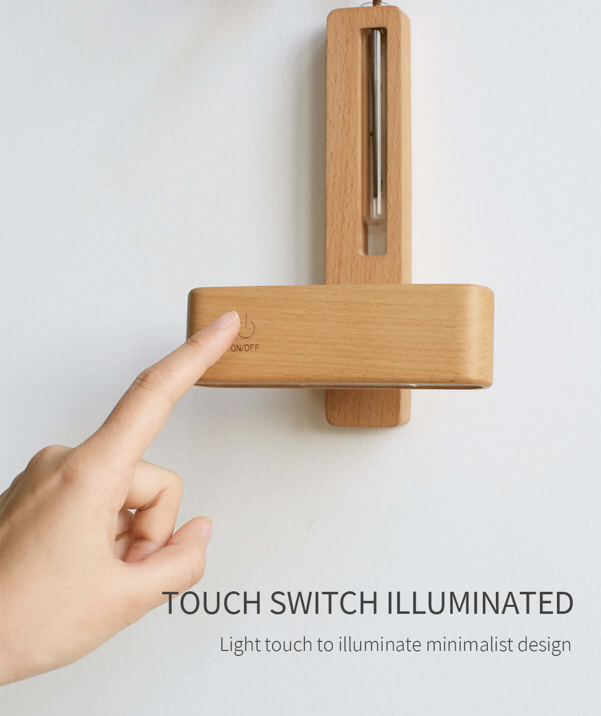 Solid Wood Magnetic Sconce Vase Touch Switch Light-2