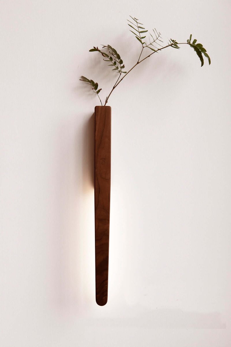 Solid Wood Wall Mount Sconce Vase Touch Switch Light-6