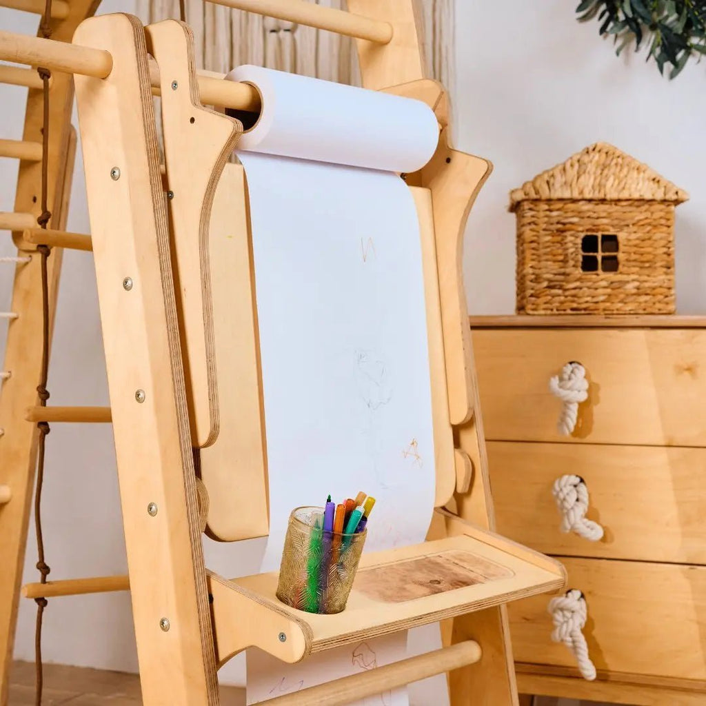Staffelei mit Kinderstuhl – Perfekt für Indoor Klettergerüst-4
