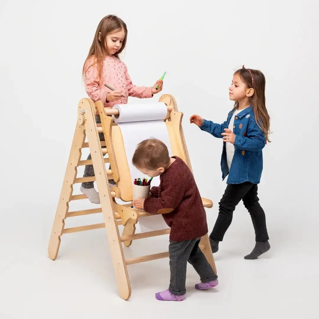 Staffelei mit Kinderstuhl – Perfekt für Indoor Klettergerüst-3
