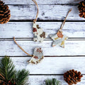 White Christmas Ornament Gift Set of 3, Gold Silver Copper Foil Flakes-0