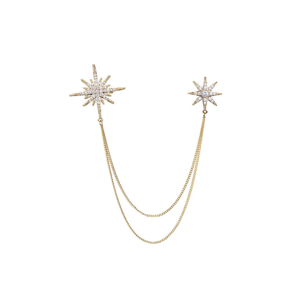 Star Spikes Gold Brooch-0