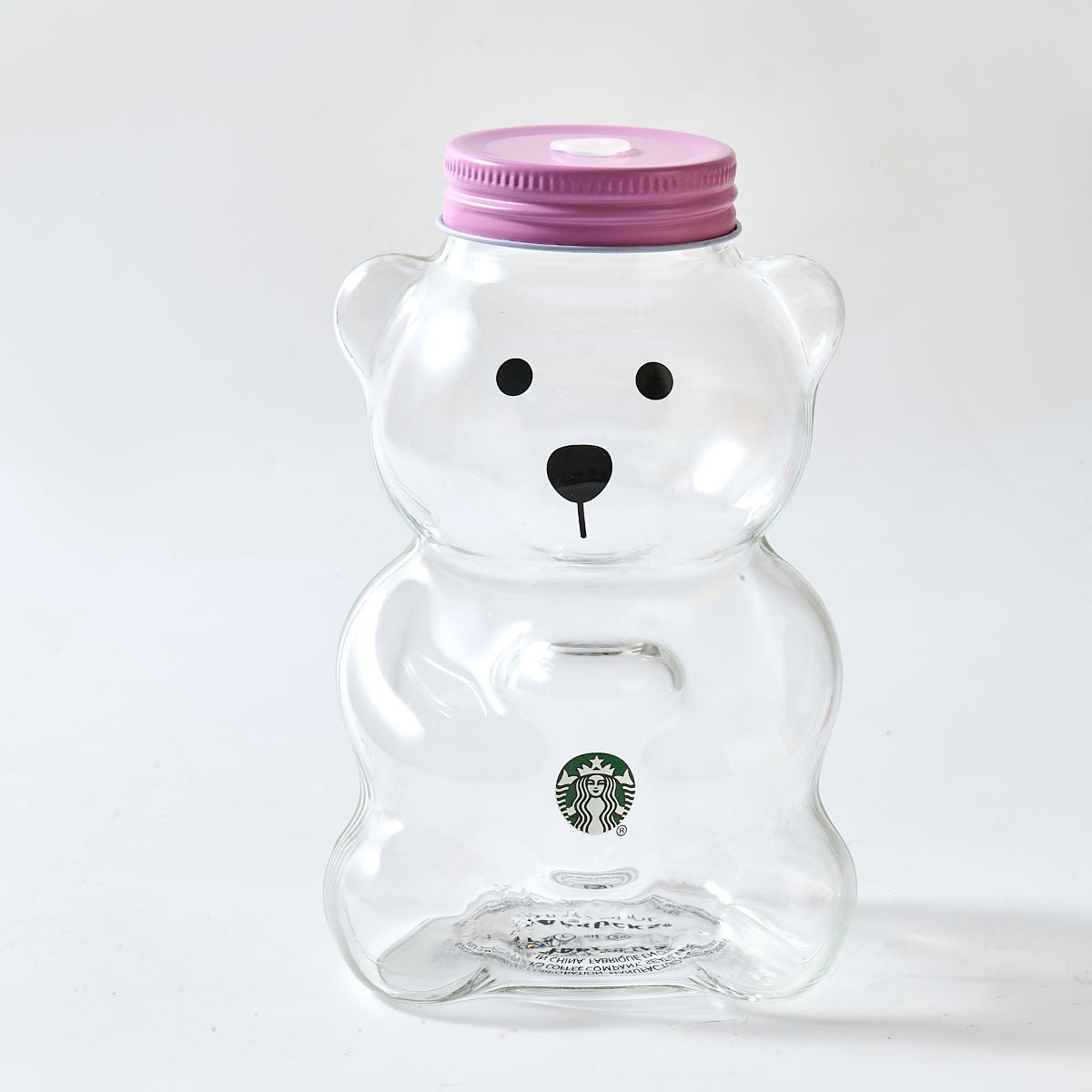 Starbucks Strawberry Bearista™ Glass Cup 591ml / 20oz – Bear-Shaped Tumbler with Strawberry Straw Topper-4
