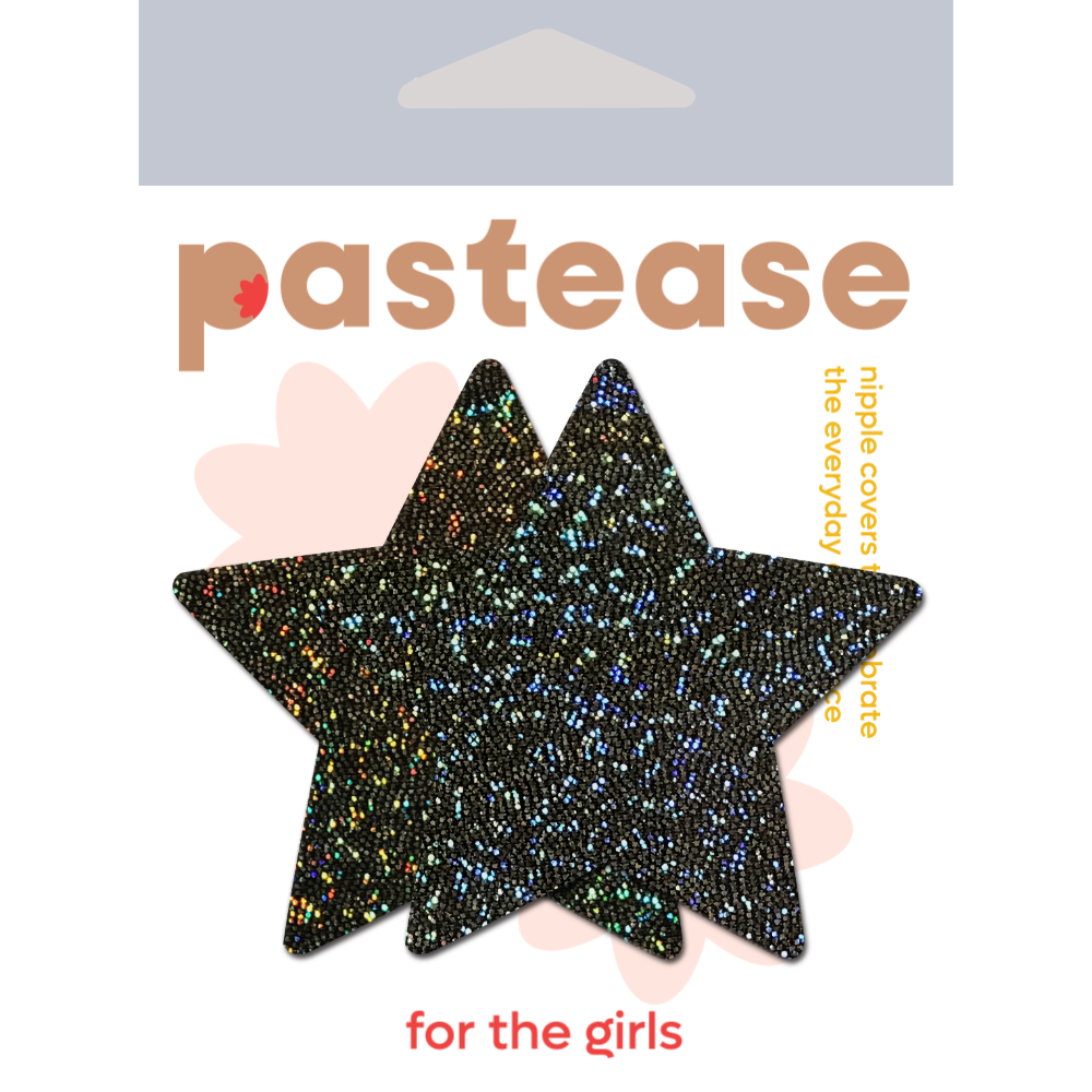 5-Pack: Star: Black Glitter Star Nipple Pasties by Pastease® o/s-1