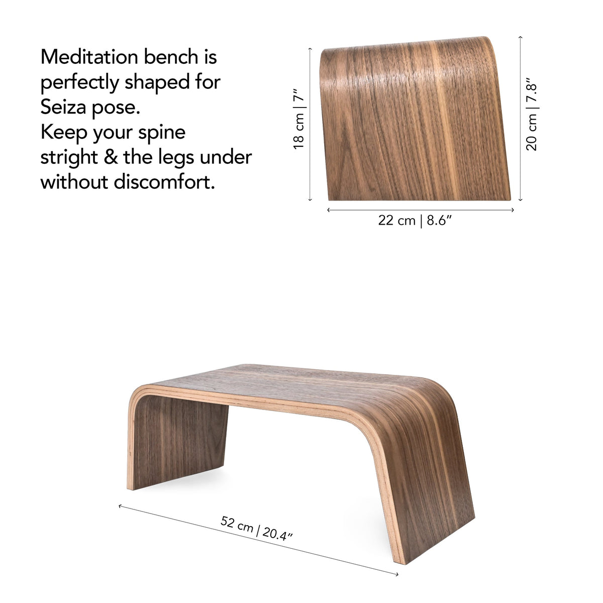 Strong Wooden Bench for Meditation, Seiza, Praying and Healthier Sitting-6