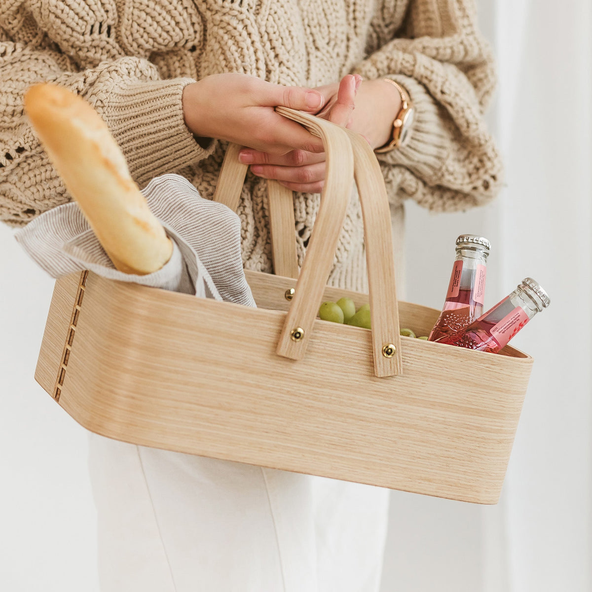 Stylish picnic basket, Outdoor basket with handles, Beach basket-1