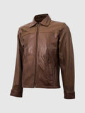 Summer Jacket Vintage Leather Jacket in Tan