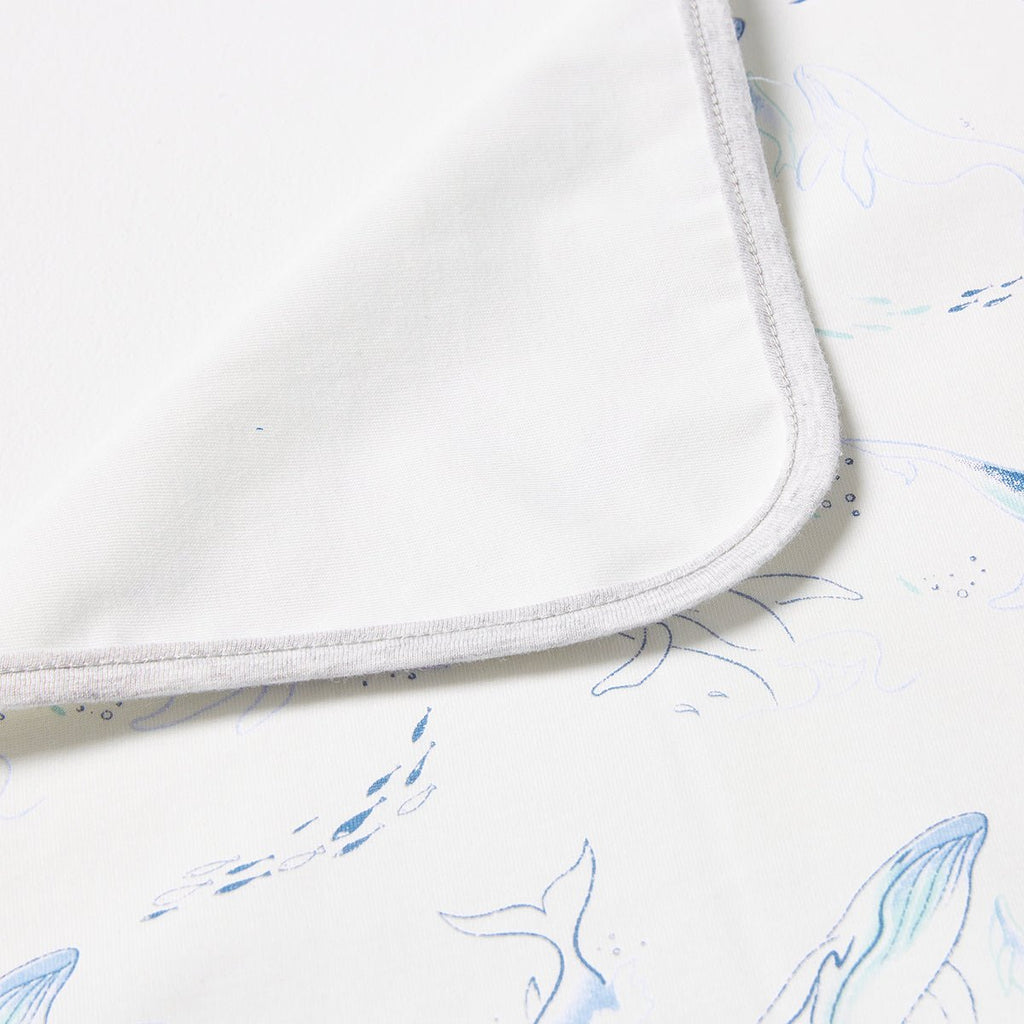 Swimming Whale Waterproof Baby White Changing Mat-4