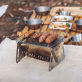 Portable Folding Barbecue Grill Heating Stoves Multifunction Camping BBQ Grill Rack Net Firewood Stove Stainless steel BBQ Grill-0