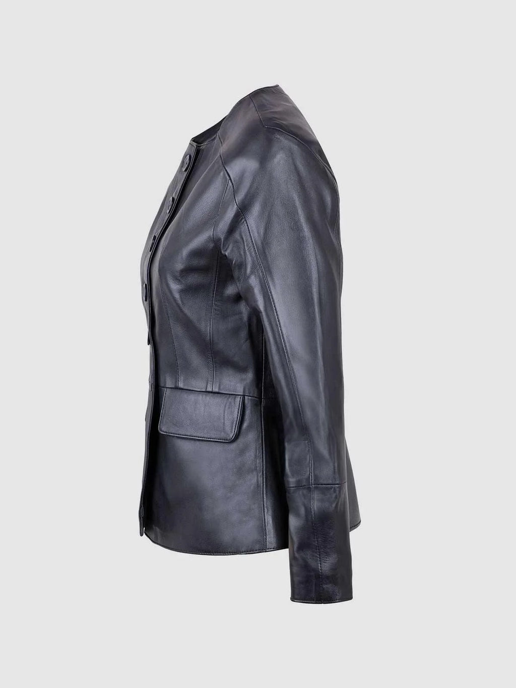 The Button Closure Leather Jacket Size XS