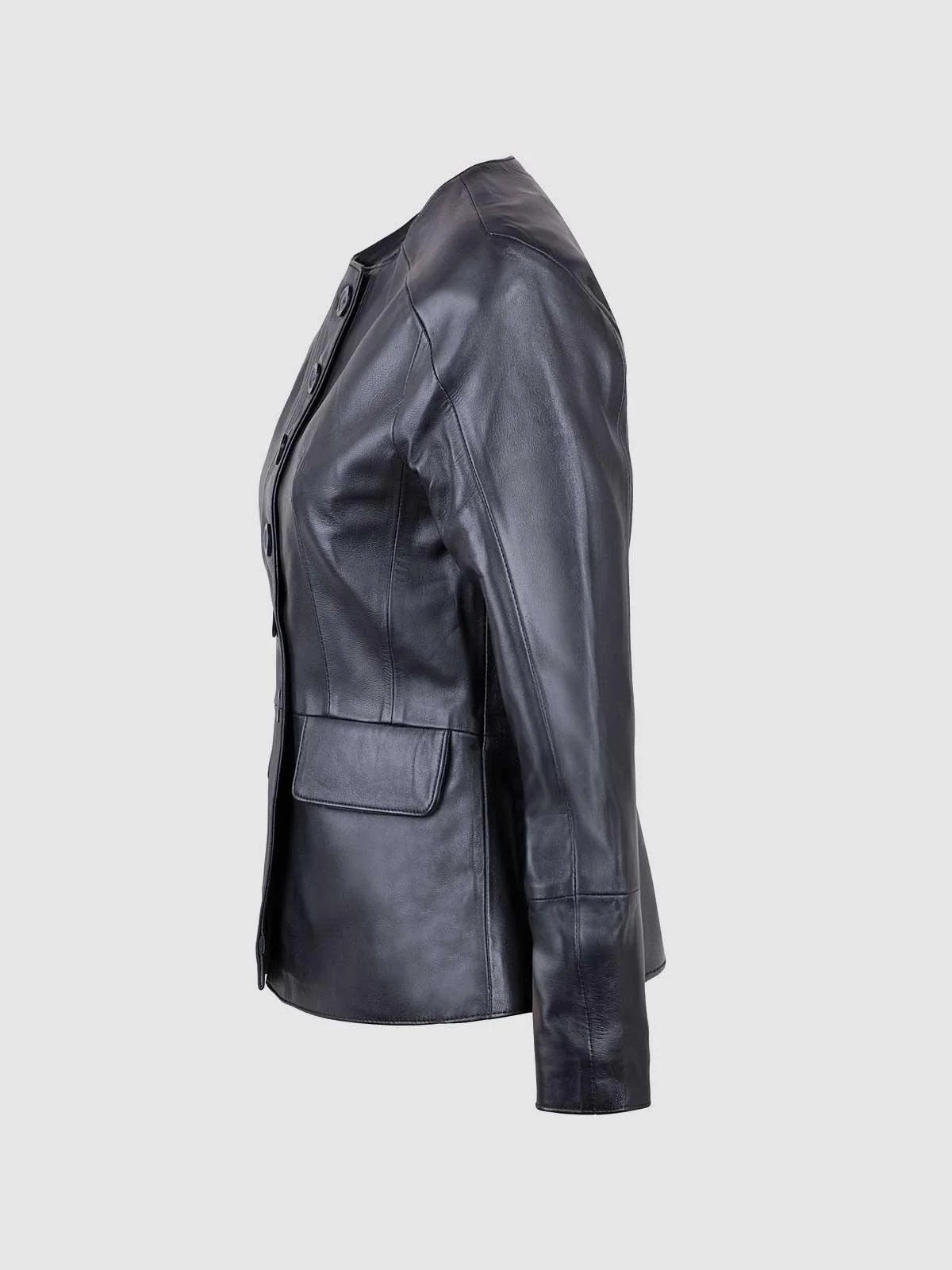 The Button Closure Leather Jacket Size XS