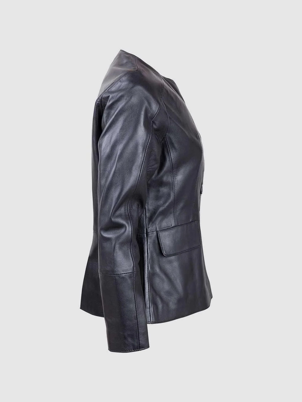 The Button Closure Leather Jacket Size XS