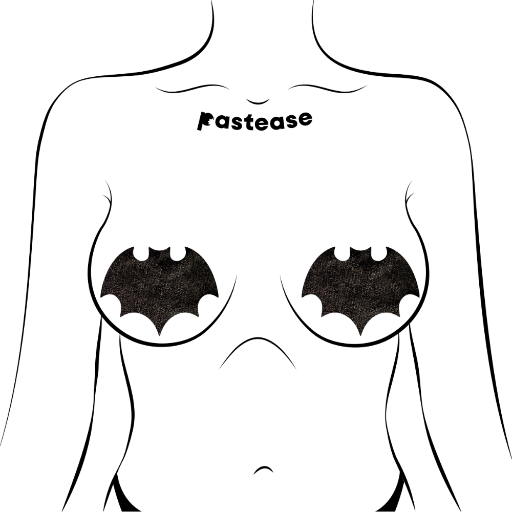 5-Pack: Vamp: Liquid Black Bat Nipple Pasties by Pastease® o/s-2