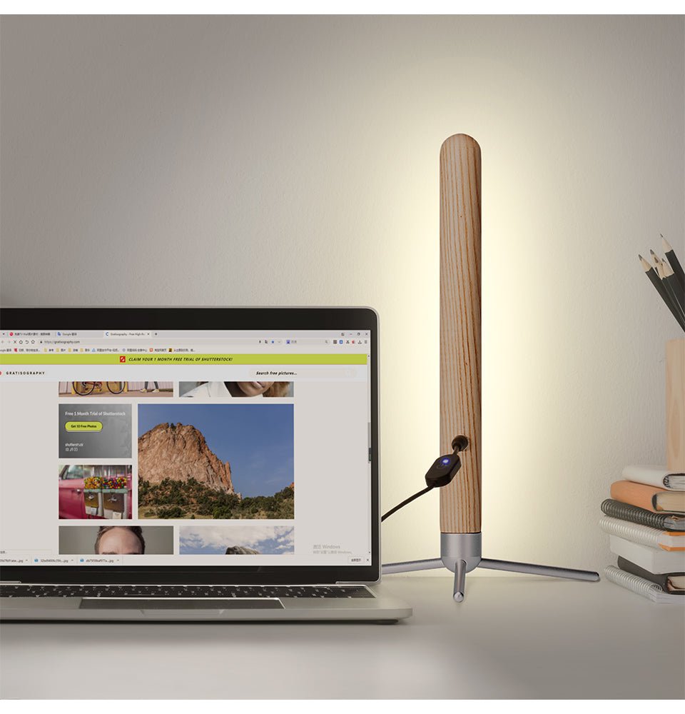 Vertical Wood Eye-Protection Desk Lamp-0