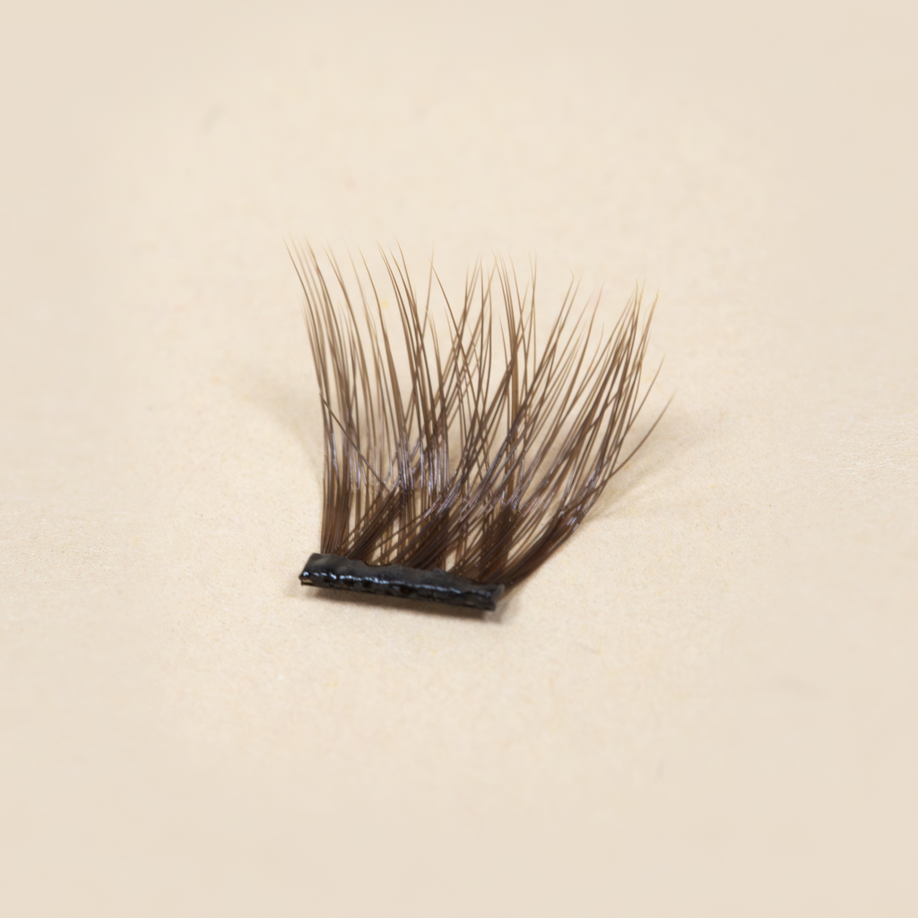 Pre-Glued Whispy Medium - Press-On Lashes (Brown)-1