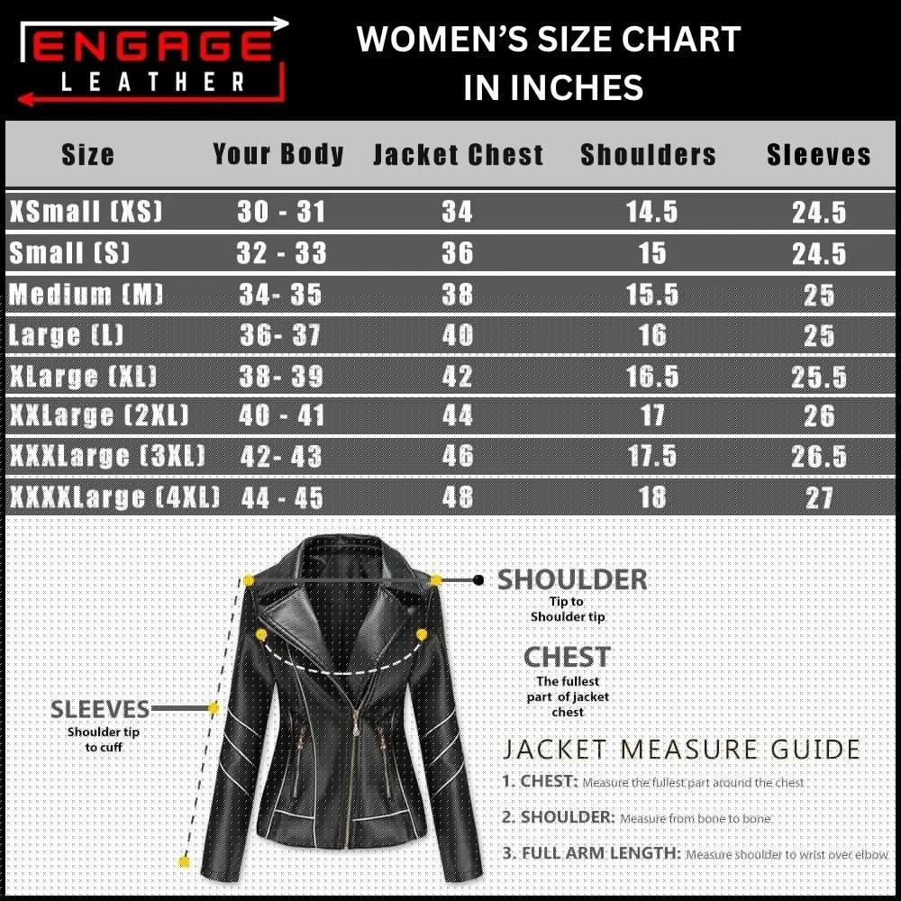 WOMENS BLACK LEATHER BIKER JACKET ANGELICA - XL