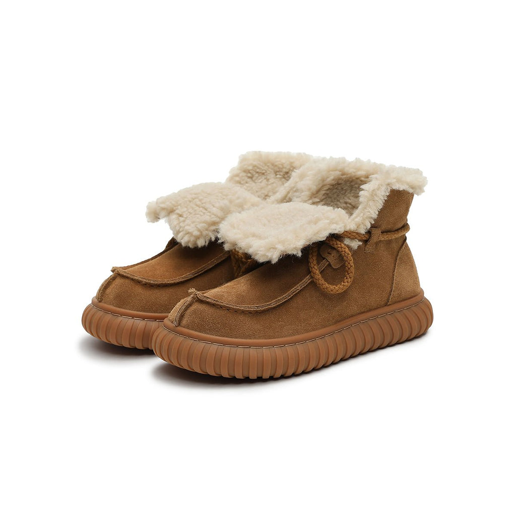 Women's Suede Shearling Winter Boots-1