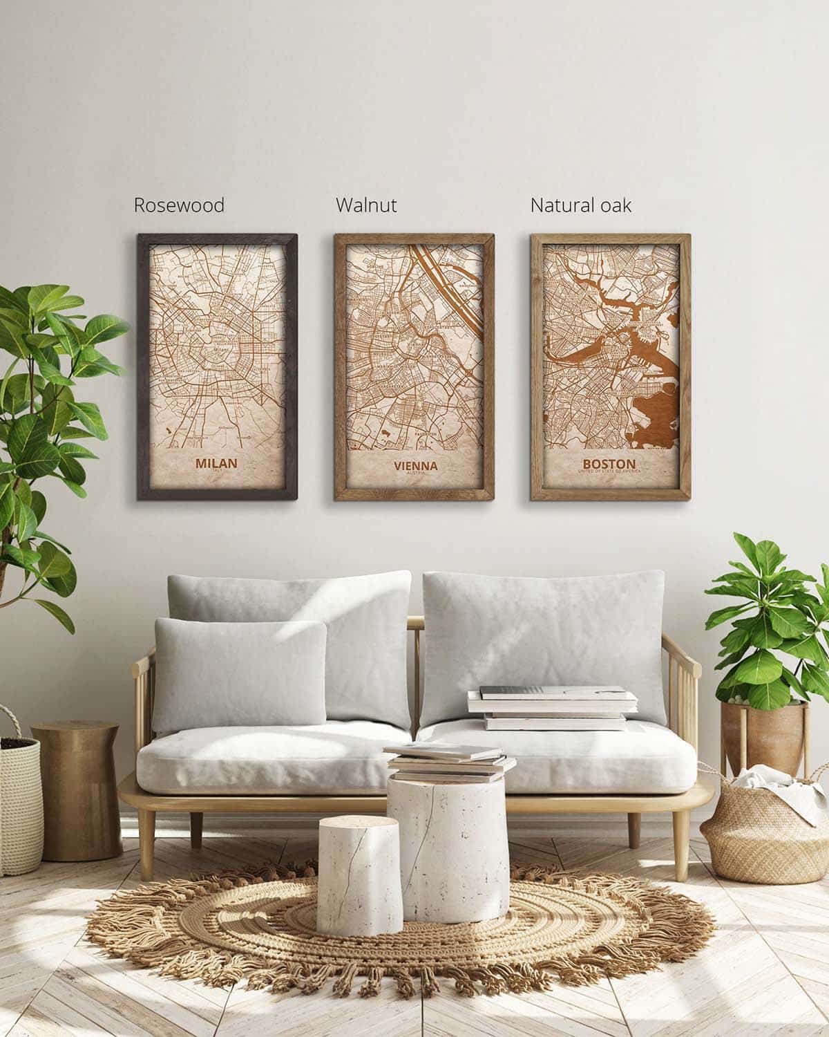 Wooden Street Map of Wien 4