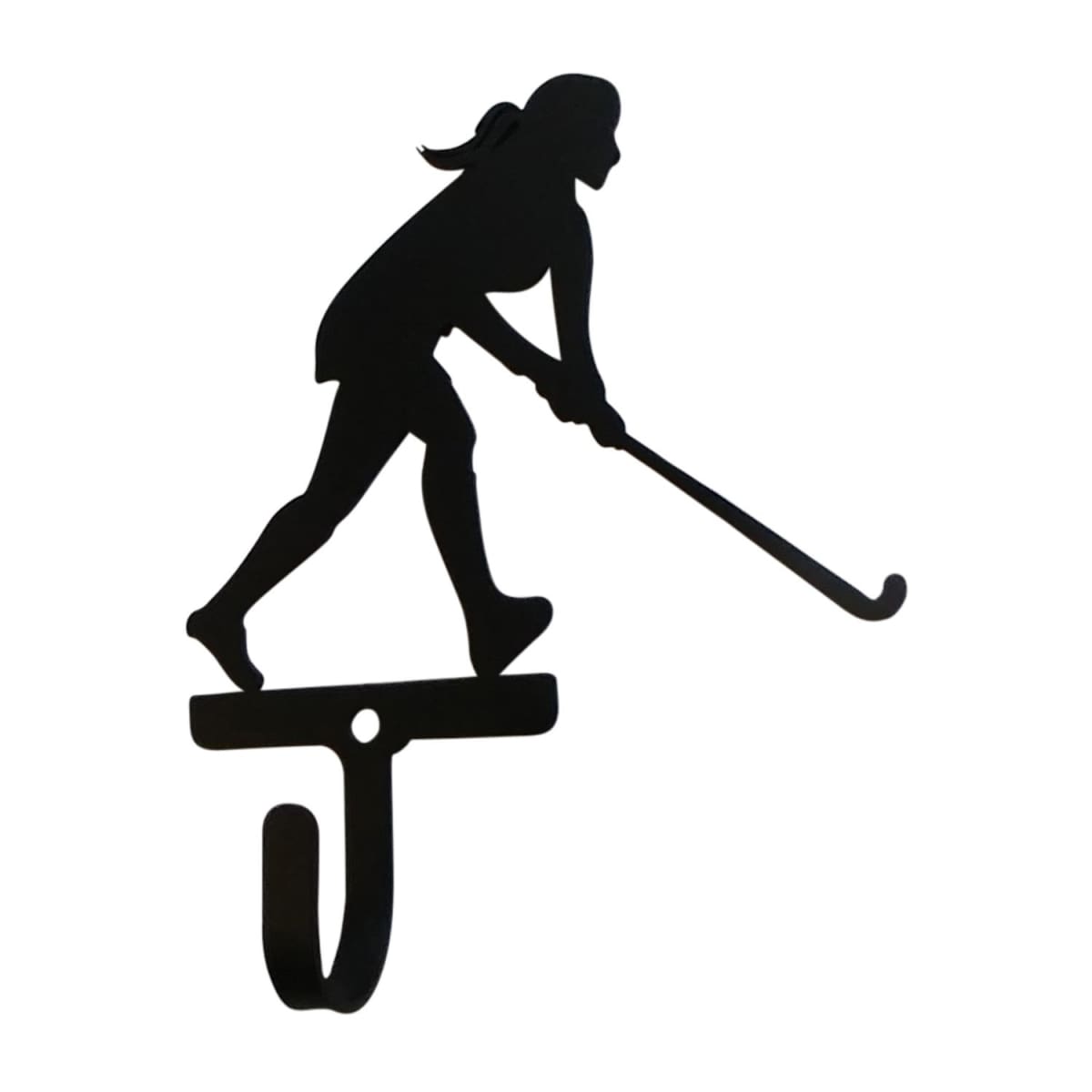 Wrought Iron Field Hockey Wall Hook Decorative Small