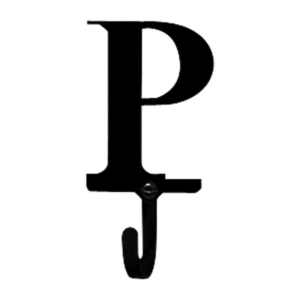 Wrought Iron Letter P Wall Hook Small