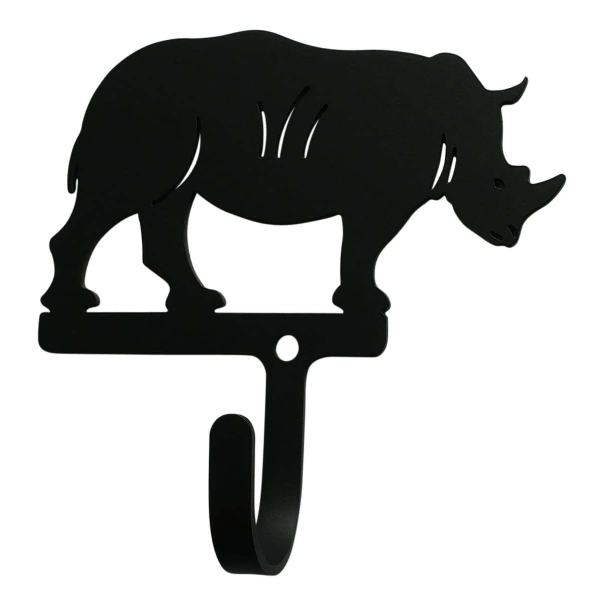 Wrought Iron Rhino Wall Hook Decorative Small